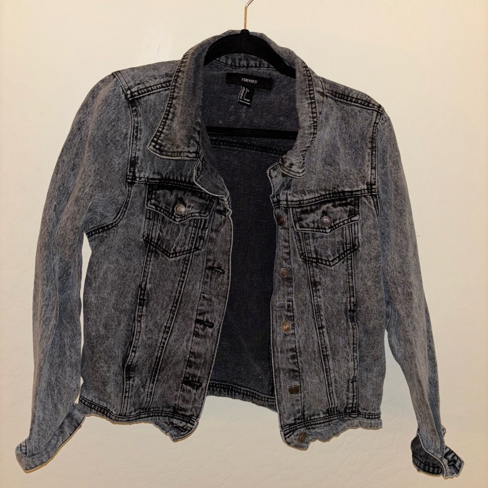 Forever 21 charcoal denim jacket